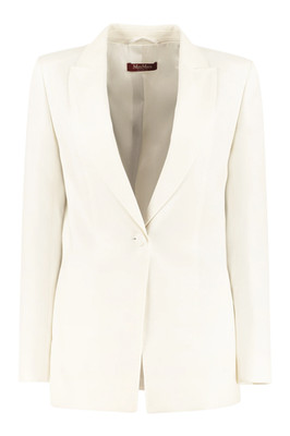 Max Mara Studio Women's Funghi Tailored Jacket in White   Size 42