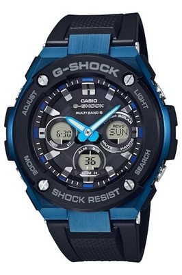 Casio G-Shock GST-W300G-1A2JF G-Stahl Schwarz Blau Atom Solar Uhr Herren Analog