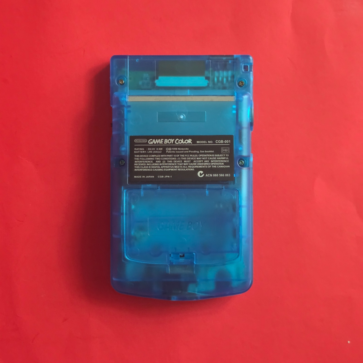 Nintendo Game Boy Color Clear BLUE Aqua 👾 CGB-001 GBC RESTORED