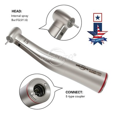 Abdent Dental 1:5 Fiber Optic LED Contra Angle Handpiece Fit E-type Motor fo