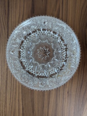 glass or crystal deviled egg serving dish