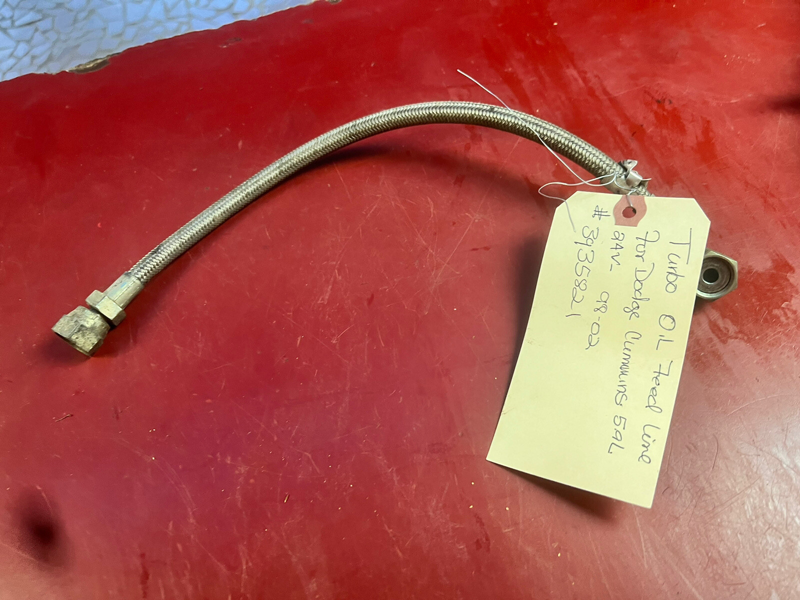 Turbo oil feed Line for Dodge Cummins 5.9L 24V 9802 eBay