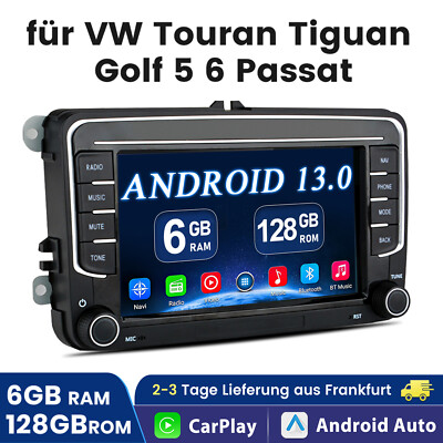 6+128GB Carplay Android 13.0 Autoradio GPS Für VW Touran GOLF 5 6 Passat Tiguan