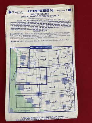 Vintage 1978 Jeppesen UNITED STATES Low Altitude Aeronautical Chart Aerial Map 