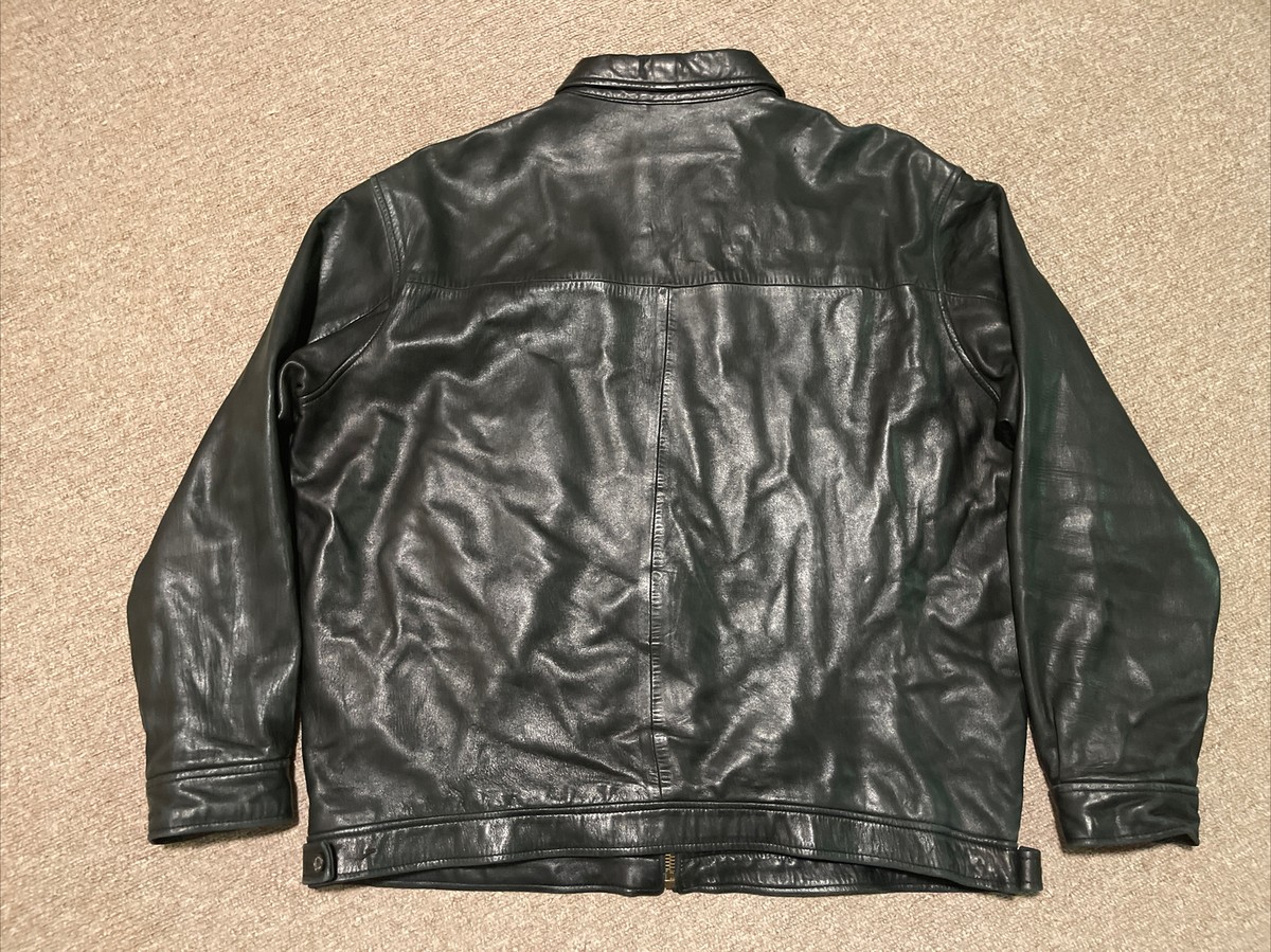 Vintage 90s Mens XL Polo Ralph Lauren Black Genuine Leather