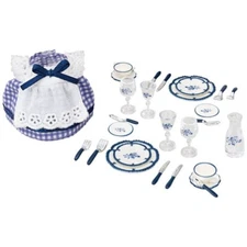 Sylvanian Families Navy Rose Tableware Dress Plate Glass Set Calico Critters New