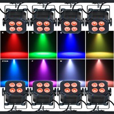 8PCS LED RGBWYP CYAN Stage Lighting PAR Light DMX Party Halloween Light  Remote