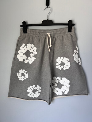 Denim Tears Mono Wreath Sweat Shorts - Size Large - Gray - NEW