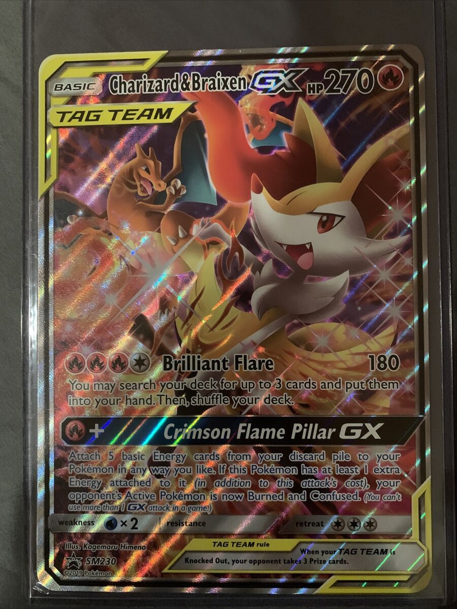 Carta Pokémon Charizard E Braixen Gx Jumbo Extra Grande