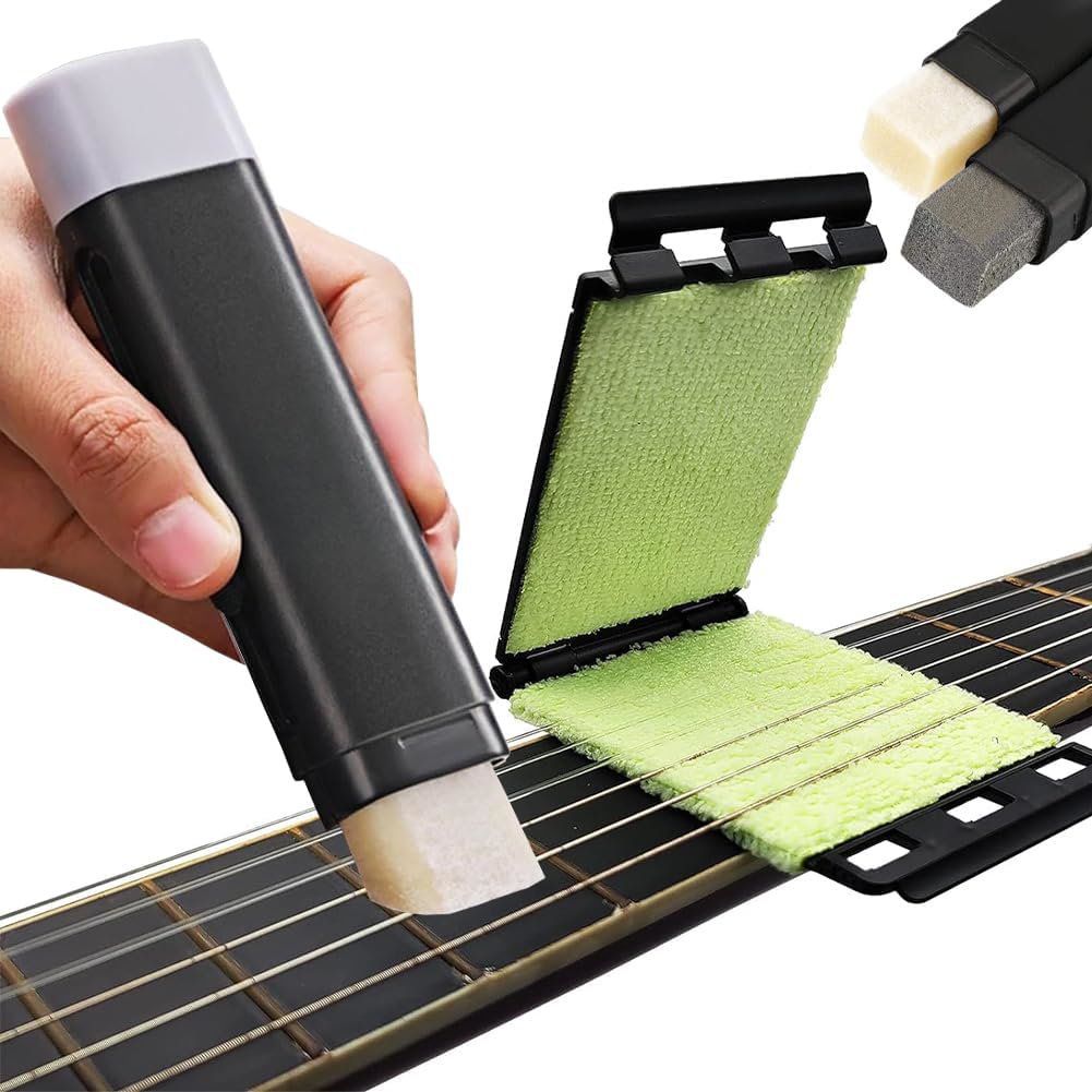 Guitar Polish & Cleaning Kit with Brush & Cloth for Strings & Fretboard Maintenance
