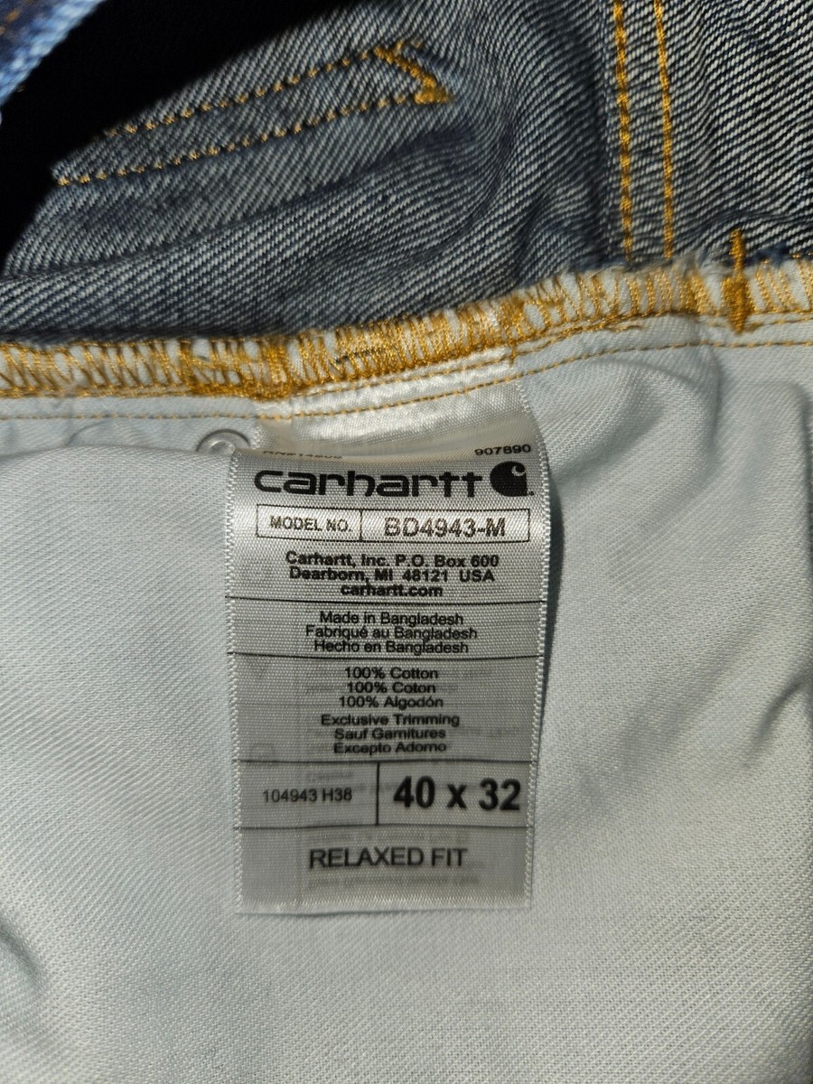 K Carhartt Relaxed Fit BD4943-M Blue Jeans Tag 40x32 | eBay