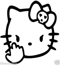 KITTY WITH MIDDLE FINGER BUMPER STICKER LAPTOP STICKER WINDOW STICKER