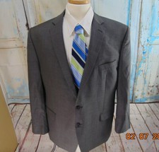 Calvin Klein Slim-Fit Birdseye Charcoal Textured Sport Coat Mens 46R 