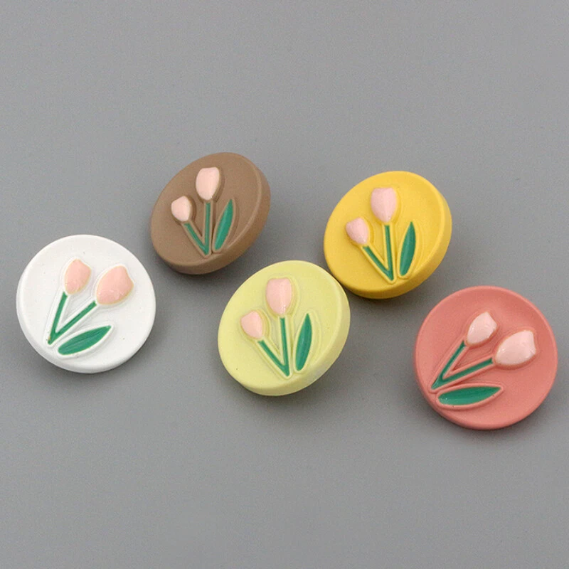 6 X Floral Buttons Sewing Material Craft for DIY Coat Cardigan Costume Sew Decor - Image 2 of 4