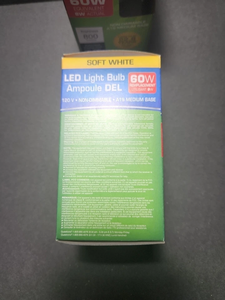 LED Light Bulb 60w Soft White 2 Pack (2) 800 Lumens 120 V - Image 4 of 4