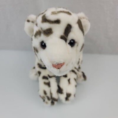 Stuffed Plush White Brown Spots Snow Leopard Tiger Jungle Zoo Safari Animal