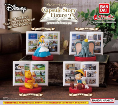 Disney Character Capsule Story Figure 2 Complete Set 4 Capsule Toy Gacha JP