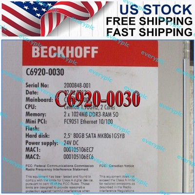 C6920-0030 BRAND NEW BECKHOFF Control Cabinet Industrial PC FREE SHIPPING