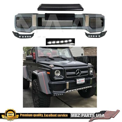 G63 4x4 Style G65 Front Bumper 2 Lower Lip Led Upper Scoop