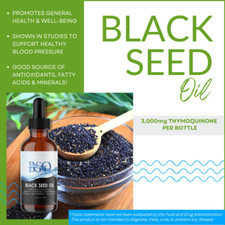 Black Seed Oil - Organic  Hexane Free. 3,000 mg Thymoquinone Per Bottle 5 