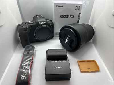 Canon EOS R6 20.1MP Mirrorless Camera - Black (RF 24-105mm f/4 L IS USM Lens)