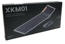 ProtoArc XKM01 Foldable Full-Size Wireless Keyboard and Mouse Combo Portable
