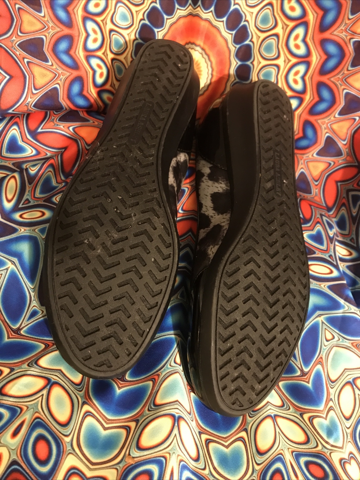 LAURA ASHLEY BLACK AND WHITE ANIMAL PRINT FLATS SHOES… Gem