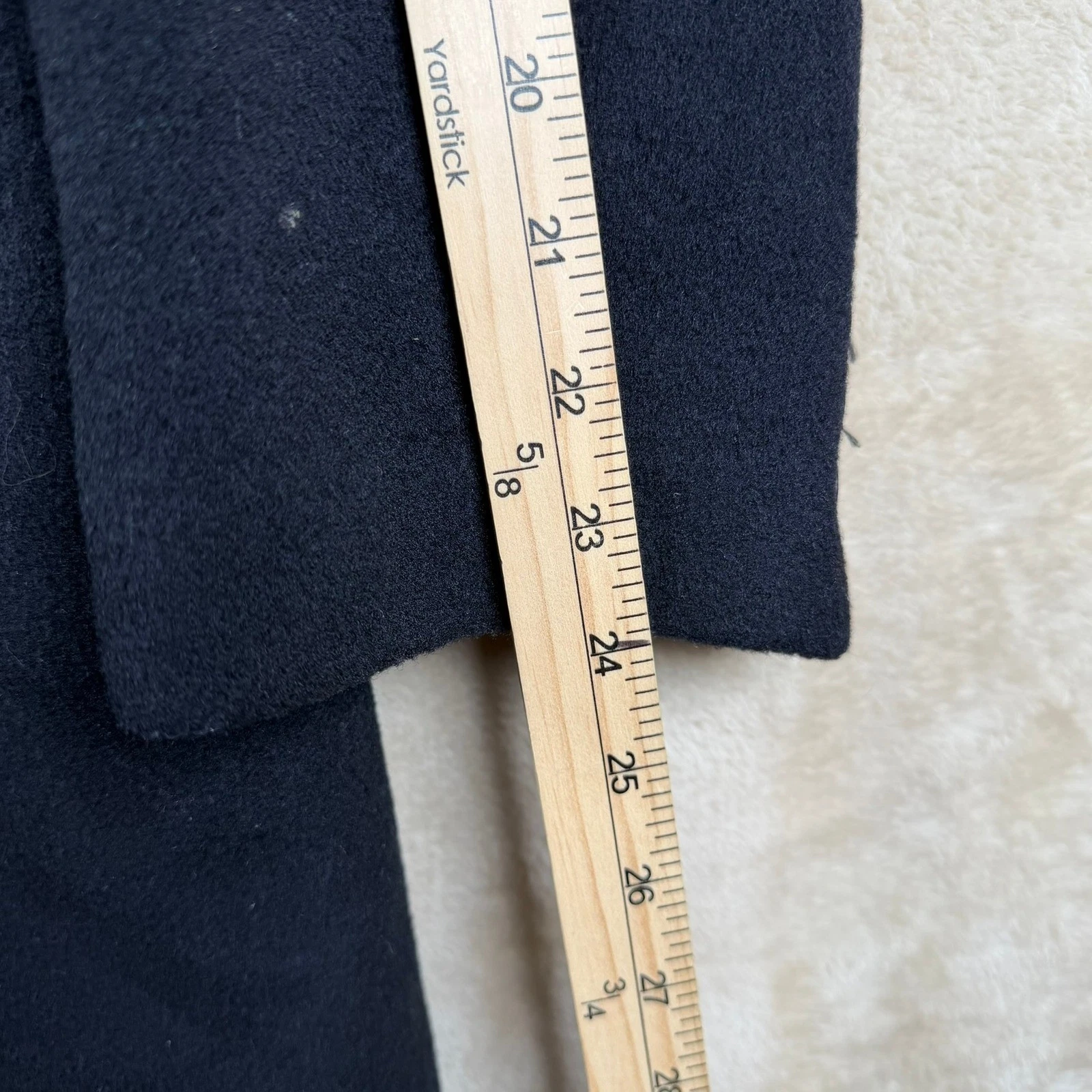 Adams Row Mens 42S Vintage 100% Wool Overcoat Navy Blue Made in Yugoslavia - product detail image 8