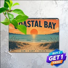 Coastal Beach Inspirational Quote Metal Sign Vintage Home Decor 8x12