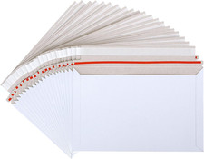 100 PCS Rigid Mailers 6X10 Inch Self Seal Photo Document Mailers, White Cardboa