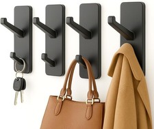 Wall Hooks Stick on for Hanging Coats - Strong Sticky Hooks, Heavy Duty (Hold 6K