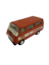 1970's Tiny Tonka Emergency Van Orange Pressed Steel Made In USA