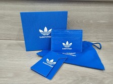 Balenciaga x Adidas Limited Collaboration 721895 Blue Leather Card Holder