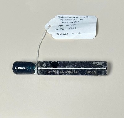 9/16''-20 UN-1B/2B/3B GO Work Plug Gage, Taperlock member only PD: 0.5300''