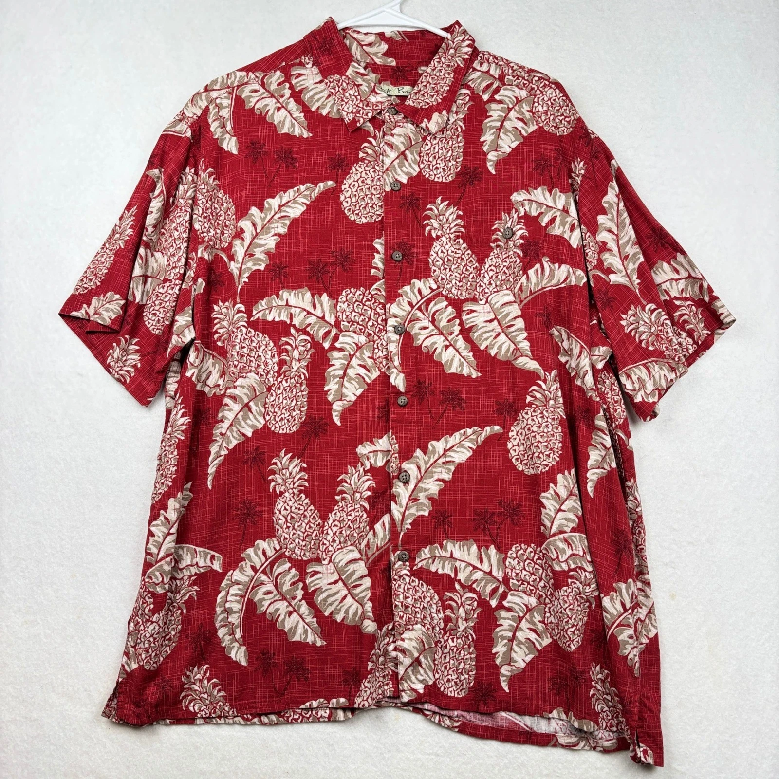Batik Bay Button Down Shirt Mens XXL Pineapple Print Tropical Aloha