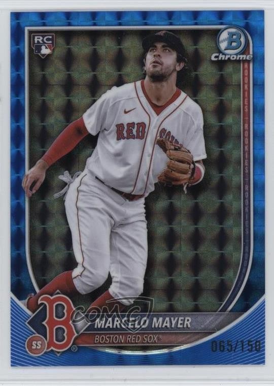 2025 Bowman Chrome Blue Geometric Refractor /150 Marcelo Mayer #39 Rookie RC 6m7