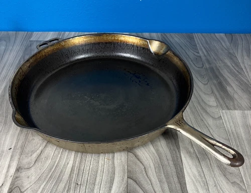 Rare Vintage Wagner Ware Sidney -O- No. 14 Cast Iron Skillet #1064