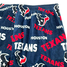 HOUSTON TEXANS Men's XL Navy Blue Red Logo Fleece Pajama Pants Working Fly NFL
