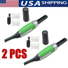 2PCS Men Nose Ear Face Neck Eyebrow Hair Mustache Beard Trimmer Shaver Clipper