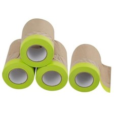 4 Rolls Pre-Taped Masking Paper for Painting, Tape and Drape 6 In x 50 Ft