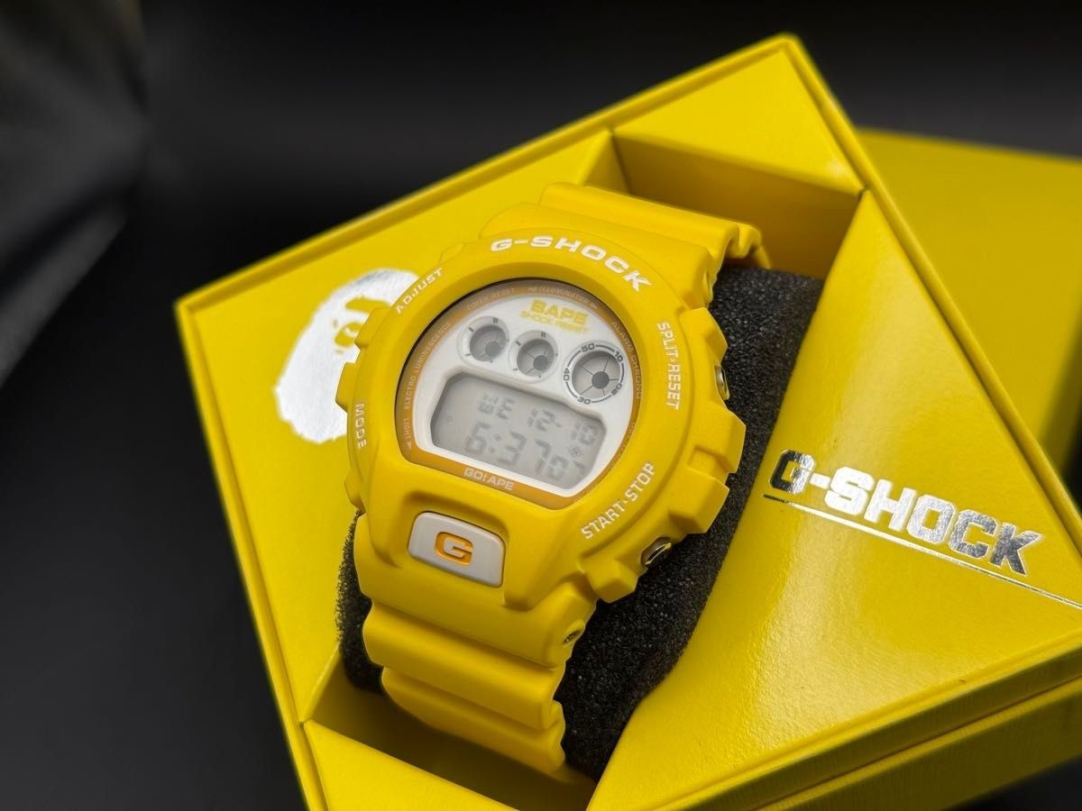 CASIO G-SHOCK BAPE DW-6900 Yellow Limited 1000pcs Full Set New