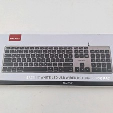 Macally BLSLIMKEYPROSG USB Wired Backlit Whit...