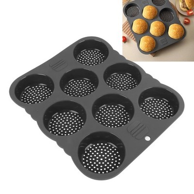 Silicone Hamburger Bun Mold 8 Cavity Loaf Pan Baking Pan Non-stick Pan Household