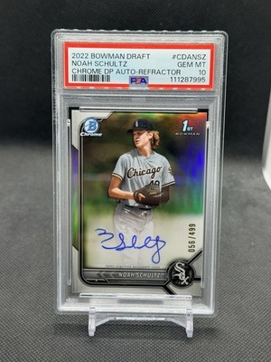 2022 Bowman Draft Chrome 1st Refractor AUTO #56/499 Noah Schultz 