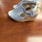 Jellypop Light Blue Crochet Wedge Strappy Sandals Women's Size 8 Ankle Strap — photo 2