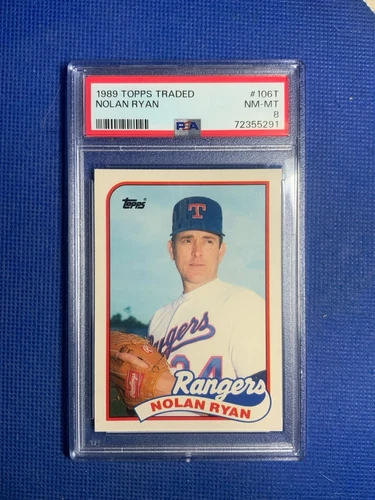 1989 Topps Traded Nolan Ryan #106T PSA 8 NM - MINT Freshly Graded + Very Sharp!