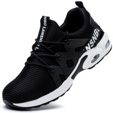Zapatos con puntera de acero LANSNBO para mujer zapatos de trabajo de seguridad indestructibles cojín de aire...