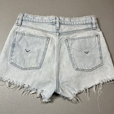 Hudson Cara Classic Raw Edge Hem Denim Blue Jean Shorts Button Fly Sz 29
