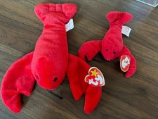 NEW RARE 1993 TY BEANIE BABY PINCHERS LOBSTER PVC W/ TEENIE BEANIE