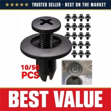 8mm Plastic Push-In Rivets Car Bumper Fender Fastener Clips Black